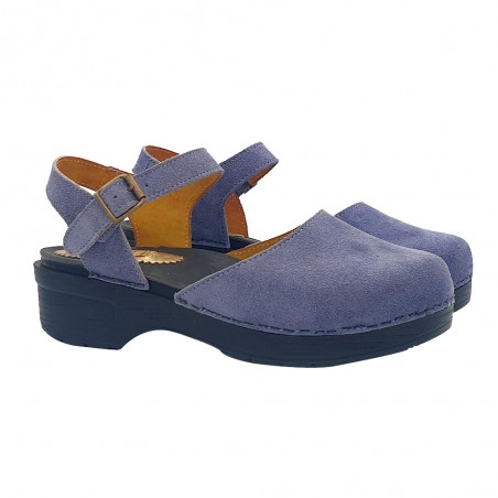 LOW DUTCH CLOGS IN NAVY SUEDE
