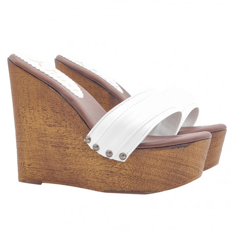 LADY CLOGS  WEDGE WHITE