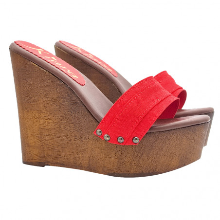 WEDGE CLOGS WOMAN RED