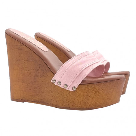 PINK WEDGE CLOGS