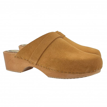 LOW WOMEN'S CLOGS IN LEATHER SUEDE