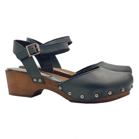 Black Sandals with Ankle Strap Heel 4.5 - GM148 NERO