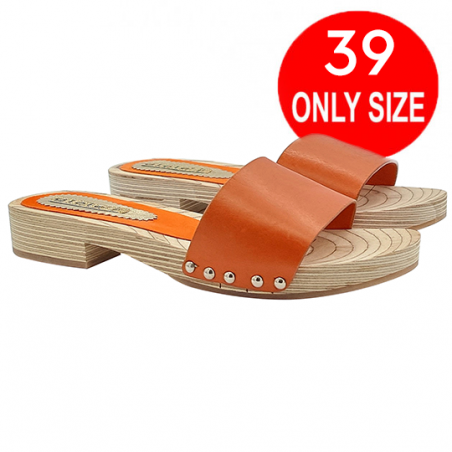 Women's wooden clogs Orange band made in Italy - Size 39